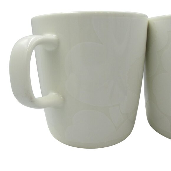 MARIMEKKO Oiva Unikko Large Mug 14oz, White Poppy SET OF 2 NWT Luxury - Picture 5 of 8